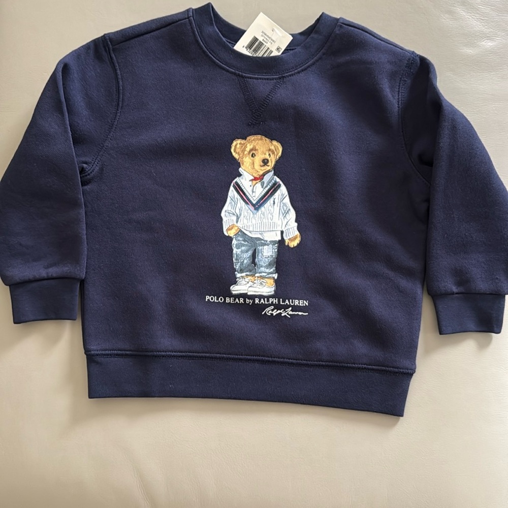 Ralph Lauren Navy Sweater with Big Bear Size 24mos NWT